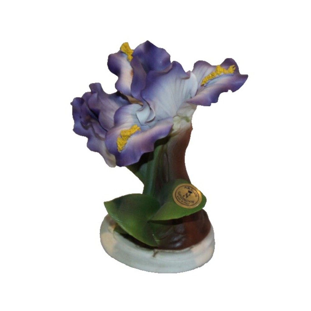 Capodimonte Porcelain 5 1/2" purple iris flower sculpture Made in Italy - Picture 5 of 11